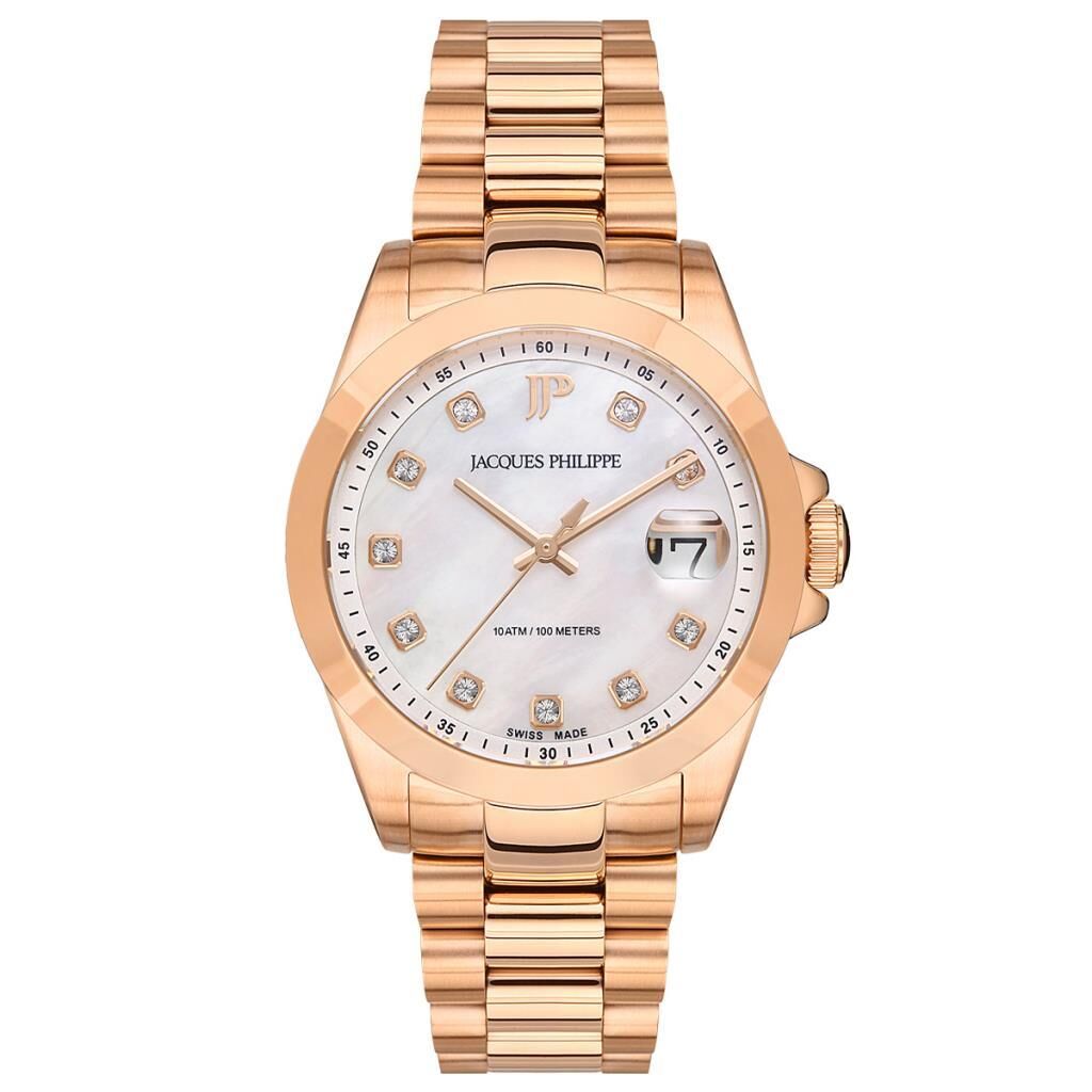 Jacques Philippe JPQLS343385 Swiss Made Safir Cam 34 mm Rose Gold Kadın Kol Saati