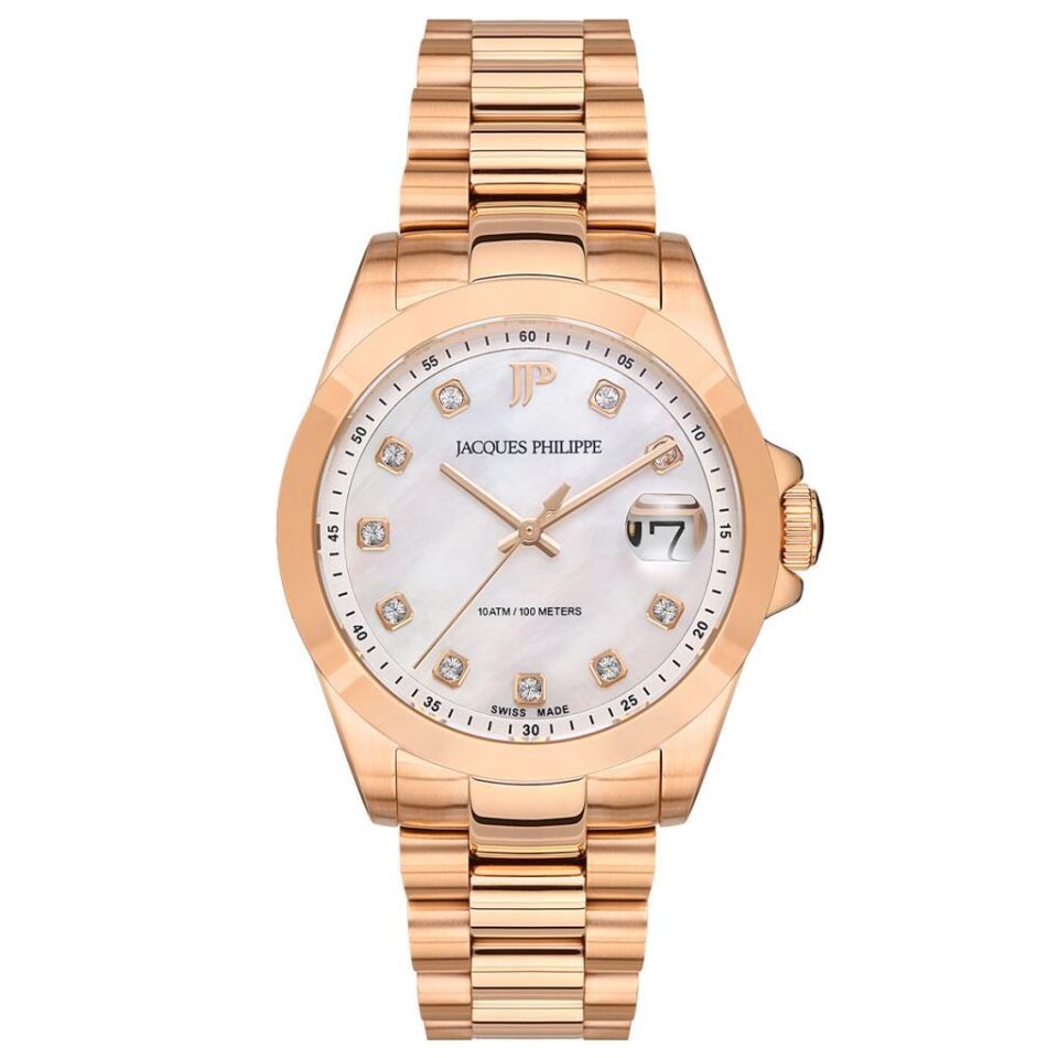 Jacques Philippe JPQLS343385 Swiss Made Safir Cam 34 mm Rose Gold Kadın Kol Saati