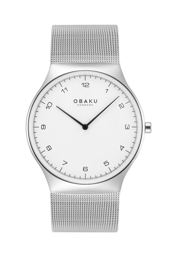 Obaku Denmark V306GXCWMC Quartz Hasır Gri Beyaz Kadran Safir Cam 40 mm Erkek Kol Saati