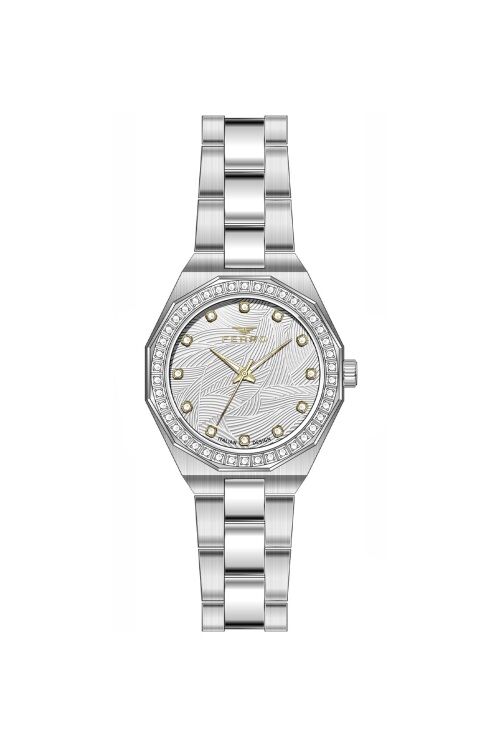 Ferro Gümüş Çelik Kordon Kadın Kol Saati FL43014A-A 3ATM Su Geçirmez 2 Yıl Garantili HediyePaketli