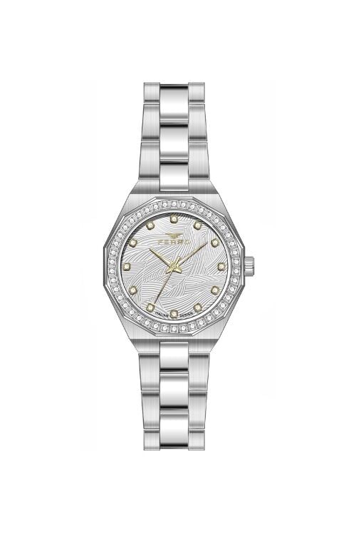 Ferro Gümüş Çelik Kordon Kadın Kol Saati FL43014A-A 3ATM Su Geçirmez 2 Yıl Garantili HediyePaketli