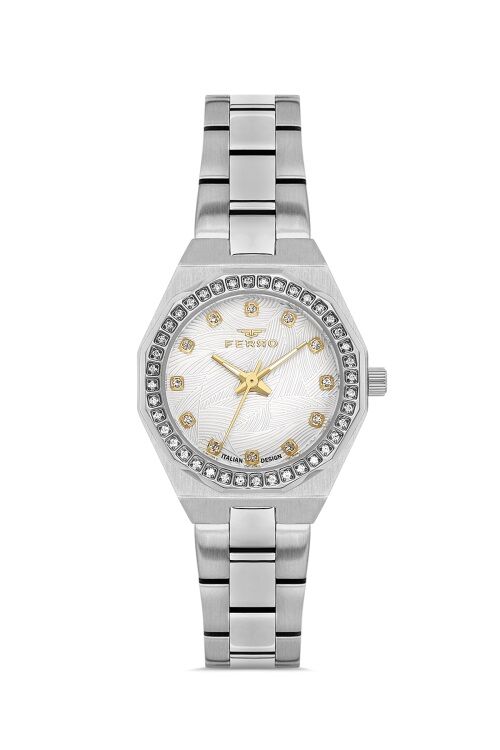 Ferro FL43014A-A Quartz Çelik Gri 27 mm Kadın Kol Saati