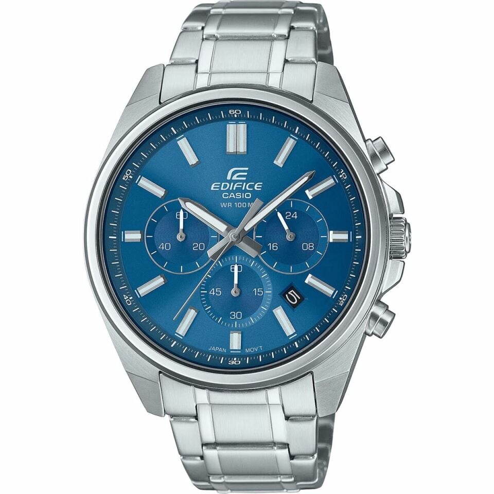 Casio EFV-650D-2AVUDF Quartz Çelik Gri Mavi Kadran 44 mm Erkek Kol Saati