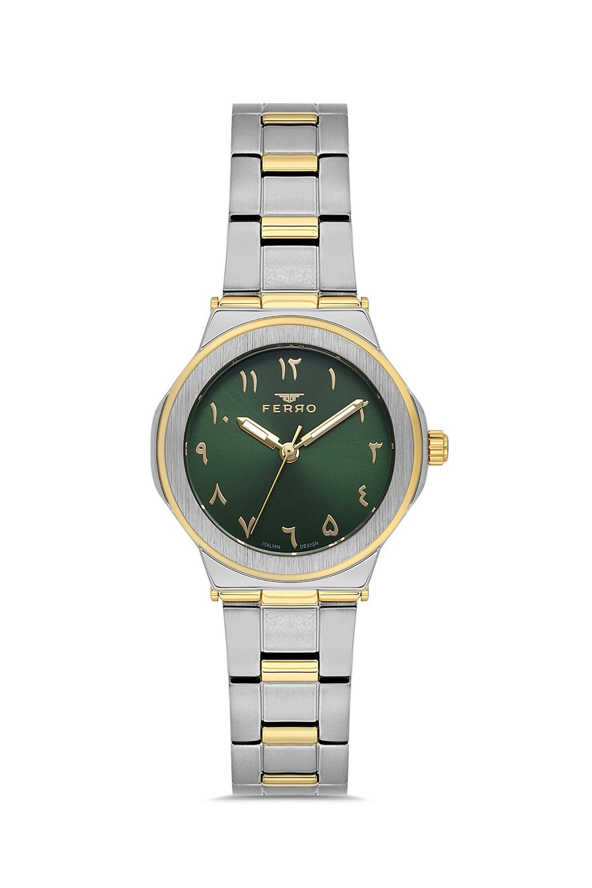 Ferro Sarı ve Gümüş Çelik Kordon Kadın Kol Saati FL21516AWT-D6