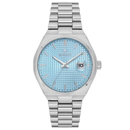 Wesse WWG209505 Quartz Çelik Gri Mavi Kadran 40 mm Erkek Kol Saati