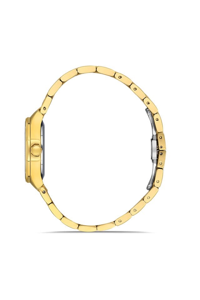 Ferro Sarı Çelik Kordon Kadın Kol Saati FL43018A-B 3ATM Su Geçirmez 2 Yıl Garantili HediyePaketli