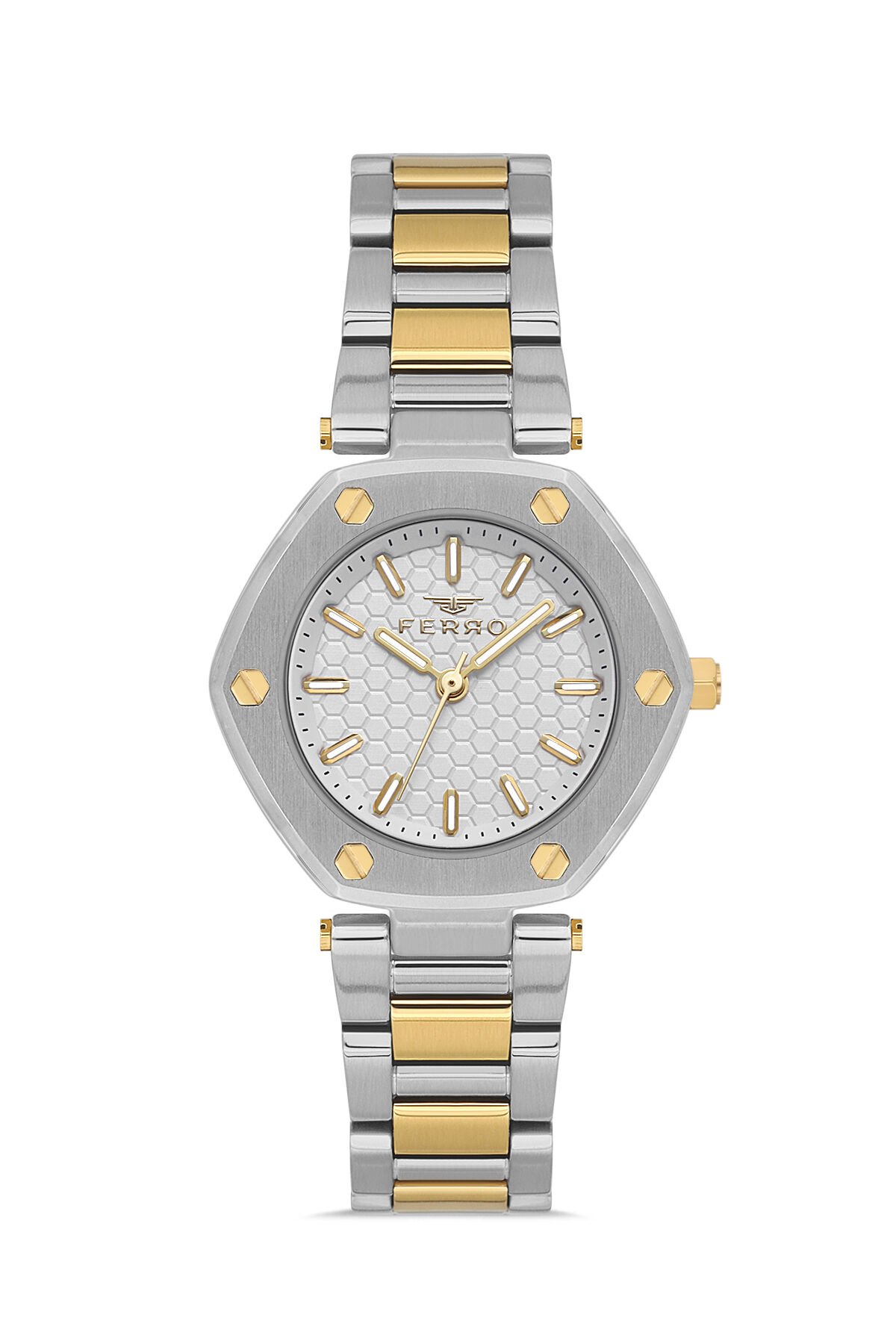 Ferro FL43006A-D Quartz Çelik Altın/Gri 32 mm Kadın Kol Saati