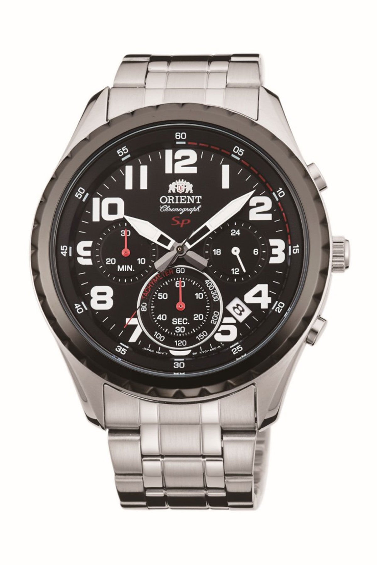 Orient FKV01001B0 Quartz Çelik Gri Siyah Kadran Kristal Cam 44 mm Erkek Kol Saati