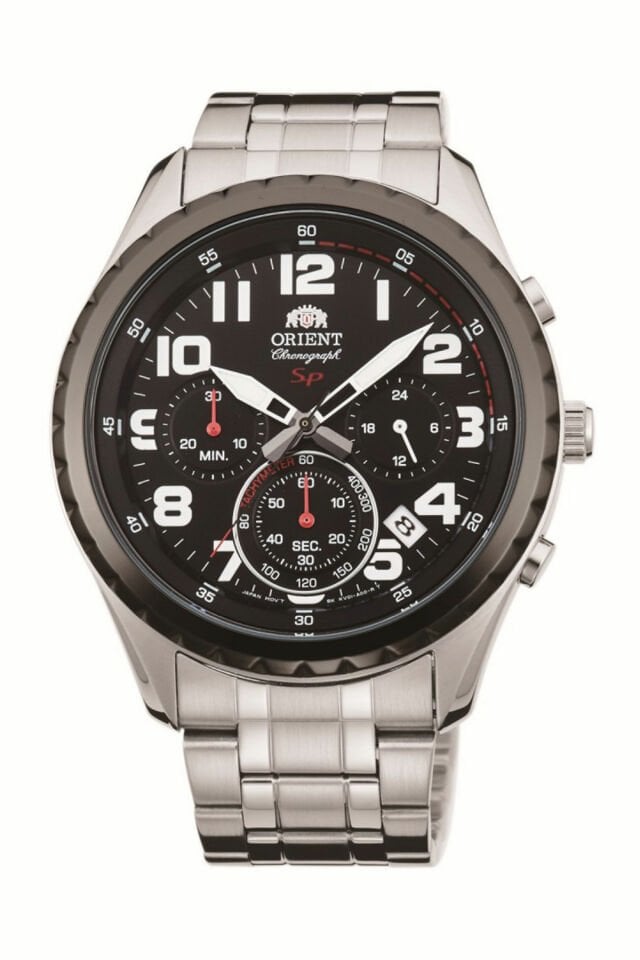 Orient FKV01001B0 Quartz Çelik Gri Siyah Kadran Kristal Cam 44 mm Erkek Kol Saati