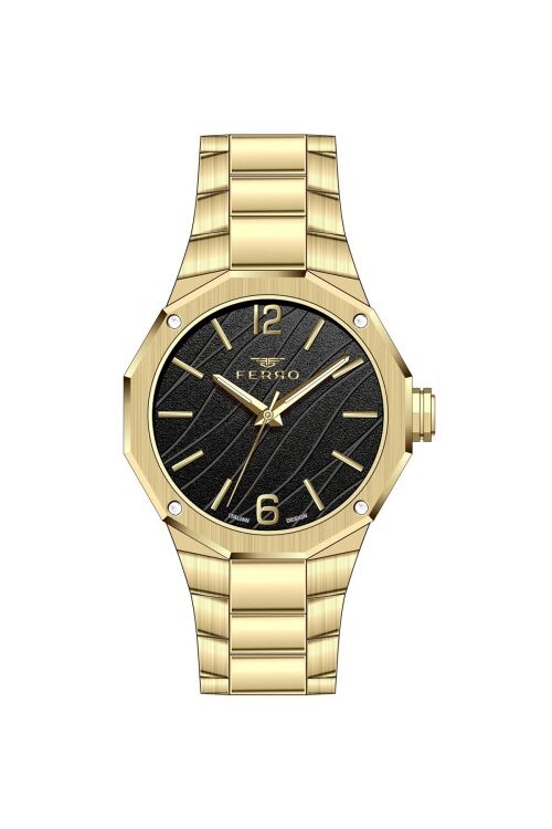 Ferro Sarı Çelik Kordon Kadın Kol Saati FL43018A-B2 3ATM Su Geçirmez 2 Yıl Garantili HediyePaketli