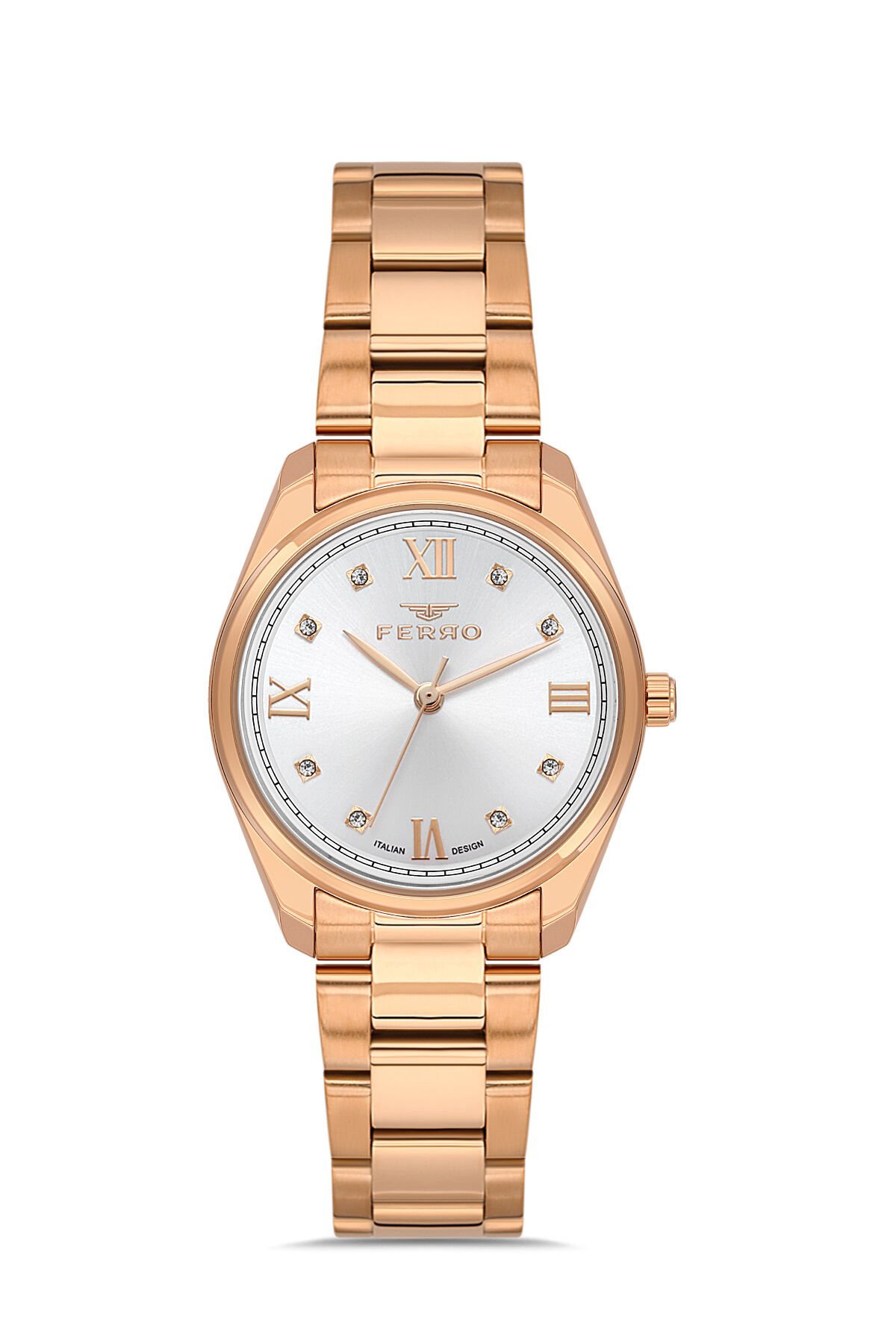 Ferro FL21502AWT-C Quartz Çelik Rose 32 mm Kadın Kol Saati