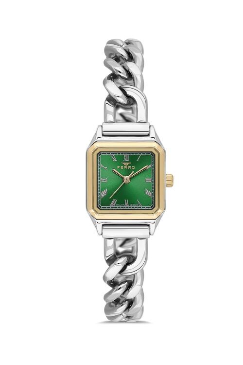 Ferro Gümüş ve Sarı Çelik Kordon Kadın Kol Saati FL40132A-D6 3ATM Su Geçirmez 2 Yıl Garantili