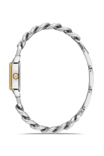 Ferro Gümüş ve Sarı Çelik Kordon Kadın Kol Saati FL40132A-D6 3ATM Su Geçirmez 2 Yıl Garantili