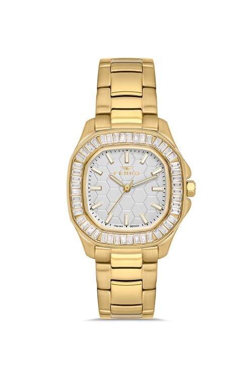 Ferro FL43008A-B Quartz Çelik Altın Rengi 31 mm Kadın Kol Saati