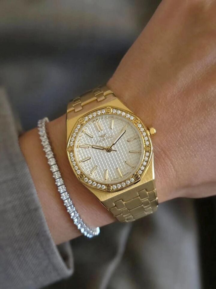 Ferro FL43029A-B Quartz Çelik Altın Rengi 33 mm Kadın Kol Saati