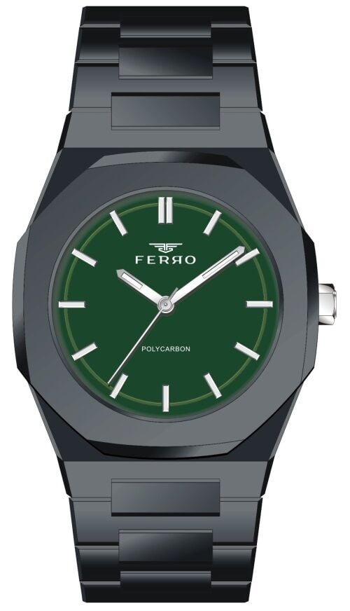 Ferro Siyah Silikon Kordon Erkek Kol Saati F11400D-G10 3ATM Su Geçirmez 2 YılGarantili HediyePaketli