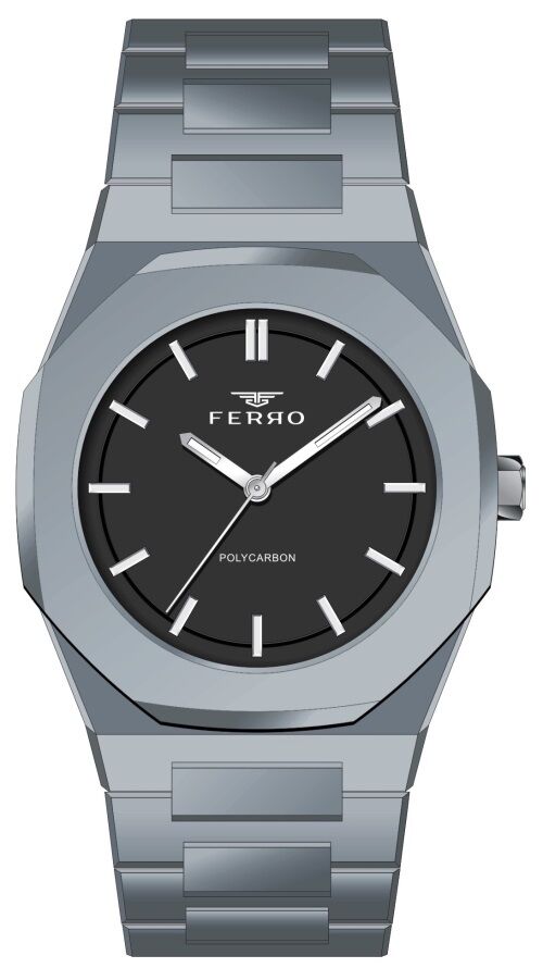 Ferro Gri Silikon Kordon Erkek Kol Saati F11400D-45G 3 ATM Su Geçirmez 2 Yıl Garantili HediyePaketli