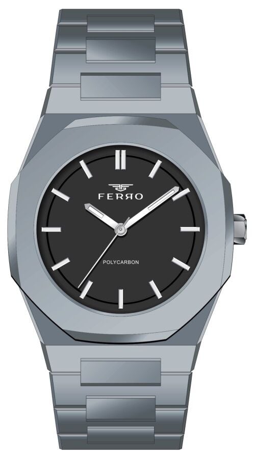 Ferro Gri Silikon Kordon Erkek Kol Saati F11400D-45G 3 ATM Su Geçirmez 2 Yıl Garantili HediyePaketli