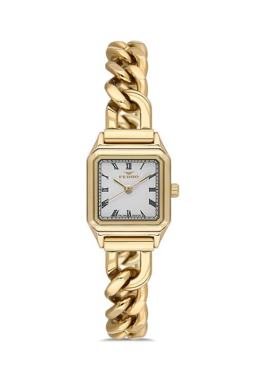Ferro FL40132A-B Quartz Çelik Altın Rengi 21 mm Kadın Kol Saati