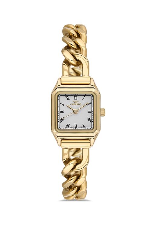 Ferro FL40132A-B Quartz Çelik Altın Rengi 21 mm Kadın Kol Saati