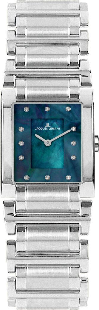 Jacques Lemans Florence 1-2152C Quartz Çelik Gri Mavi Kadran 24x29 mm Kadın Kol Saati