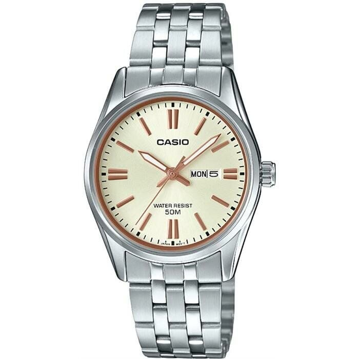 Casio LTP-1335D-9AVDF  Quartz Çelik Gri Krem Kadran 30 mm Kadın Kol Saati