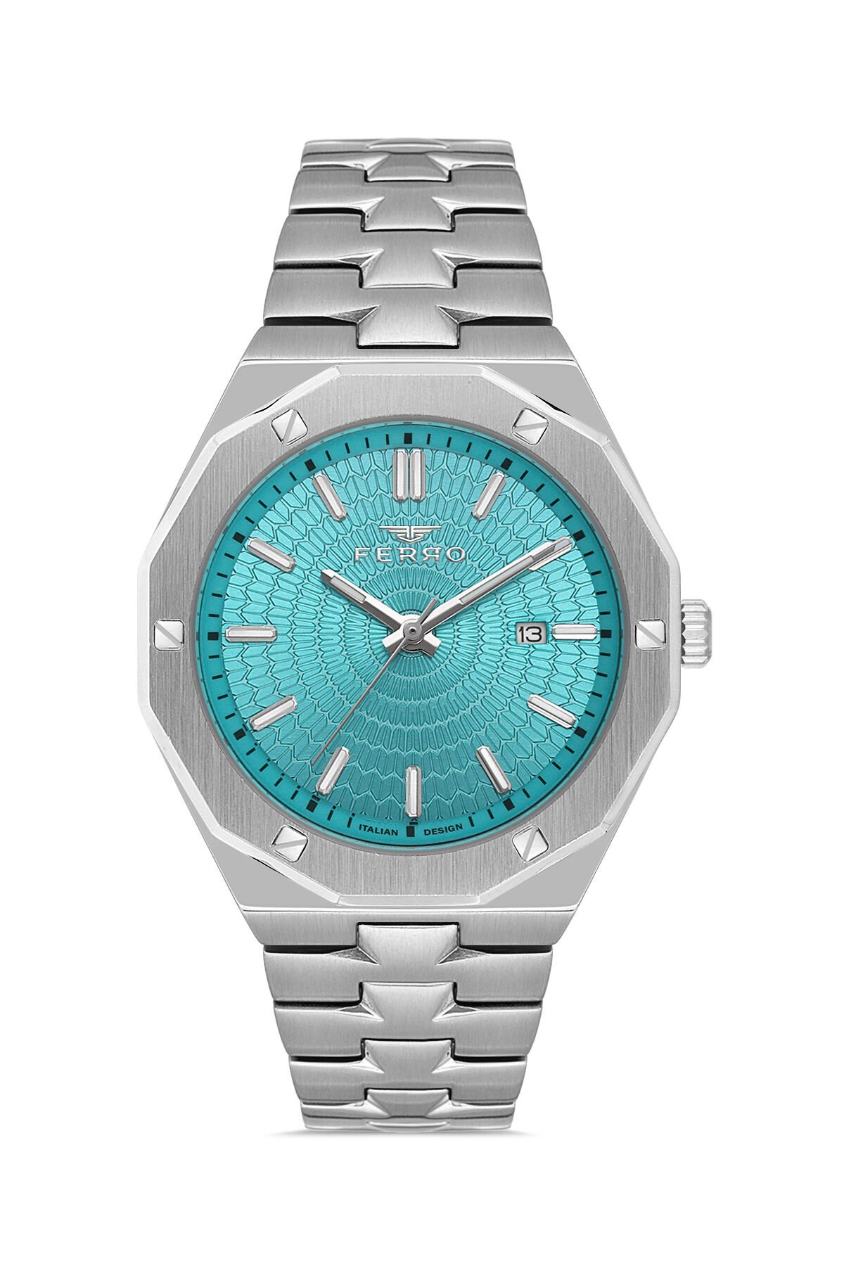 Ferro Gümüş Çelik Kordon Erkek Kol Saati FM43015A-A Tüm Fonksiyonlar Aktif 3 ATM Su Geçirmez