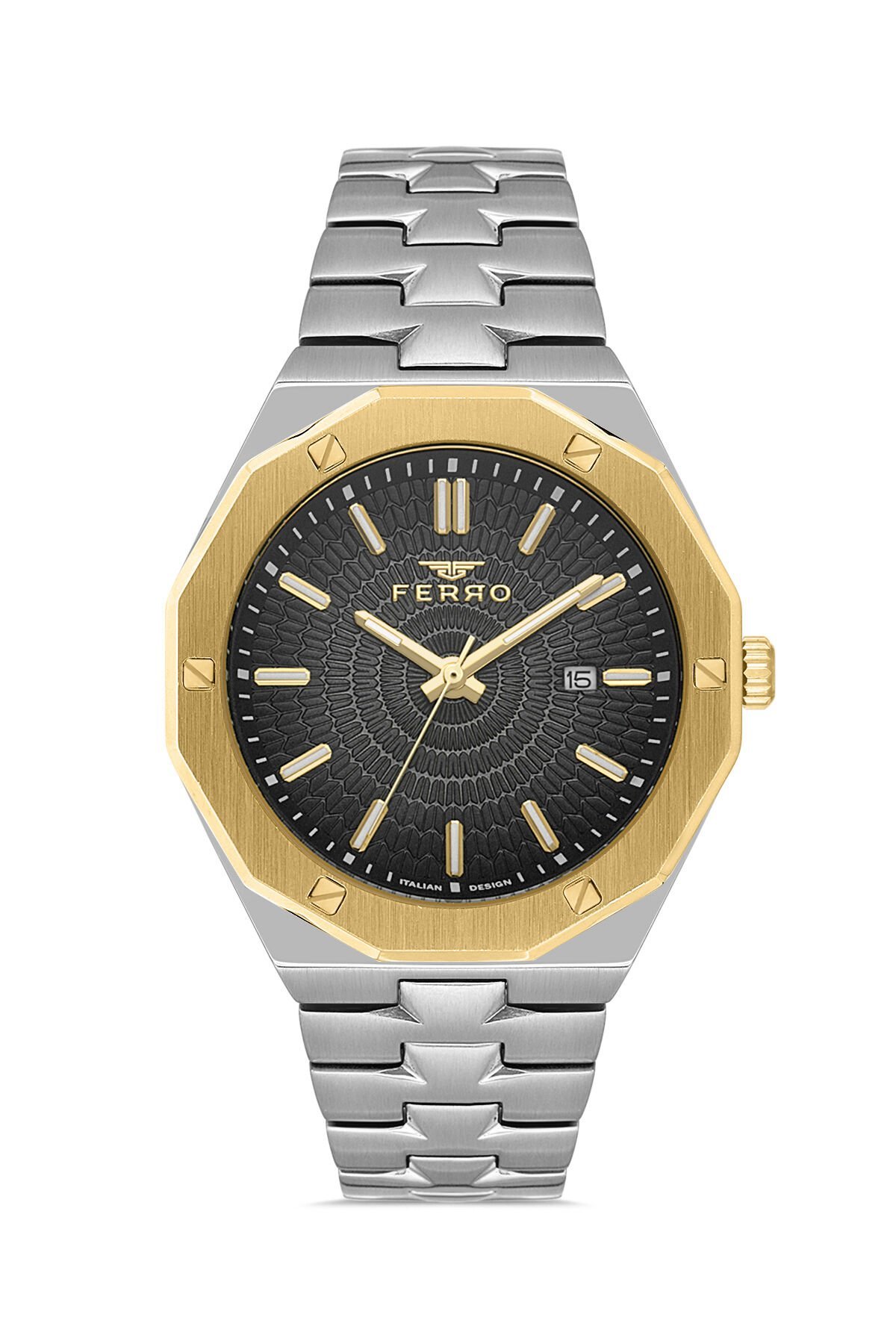 Ferro Sarı ve Gümüş Çelik Kordon Erkek Kol Saati FM43015A-A
