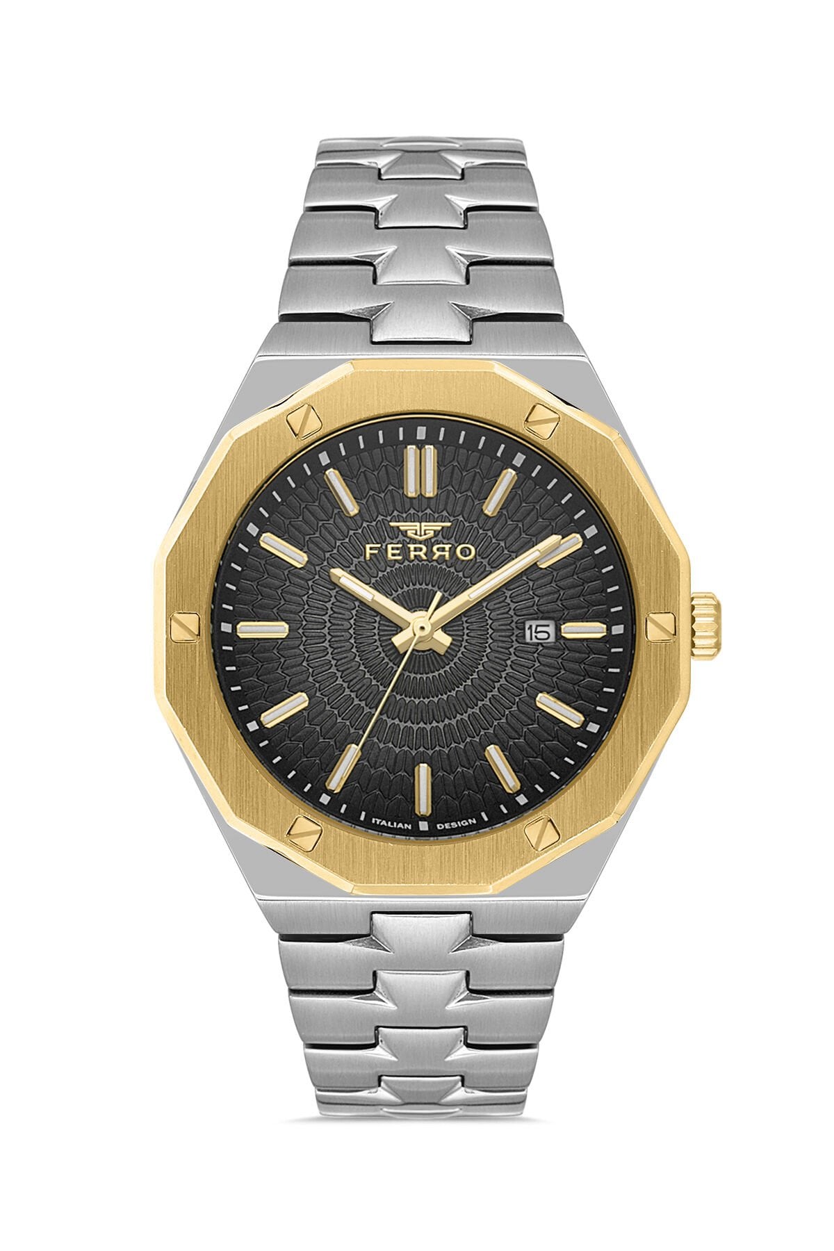 Ferro Sarı ve Gümüş Çelik Kordon Erkek Kol Saati FM43015A-A