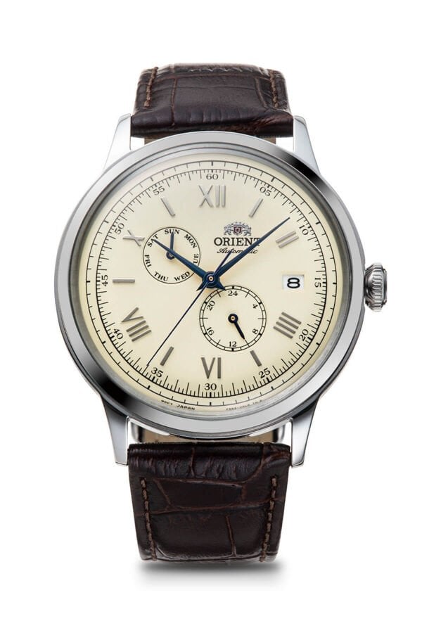 Orient RA-AK0702Y30B Kurmalı Otomatik Deri Kahverengi Kristal Mineral Cam 41 mm Erkek Kol Saati