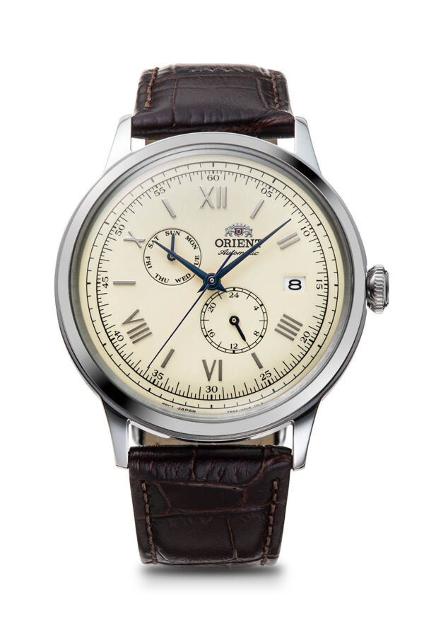 Orient RA-AK0702Y30B Kurmalı Otomatik Deri Kahverengi Kristal Mineral Cam 41 mm Erkek Kol Saati