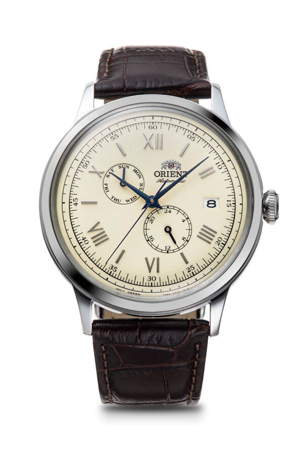 Orient RA-AK0702Y30B Kurmalı Otomatik Deri Kahverengi Kristal Mineral Cam 41 mm Erkek Kol Saati