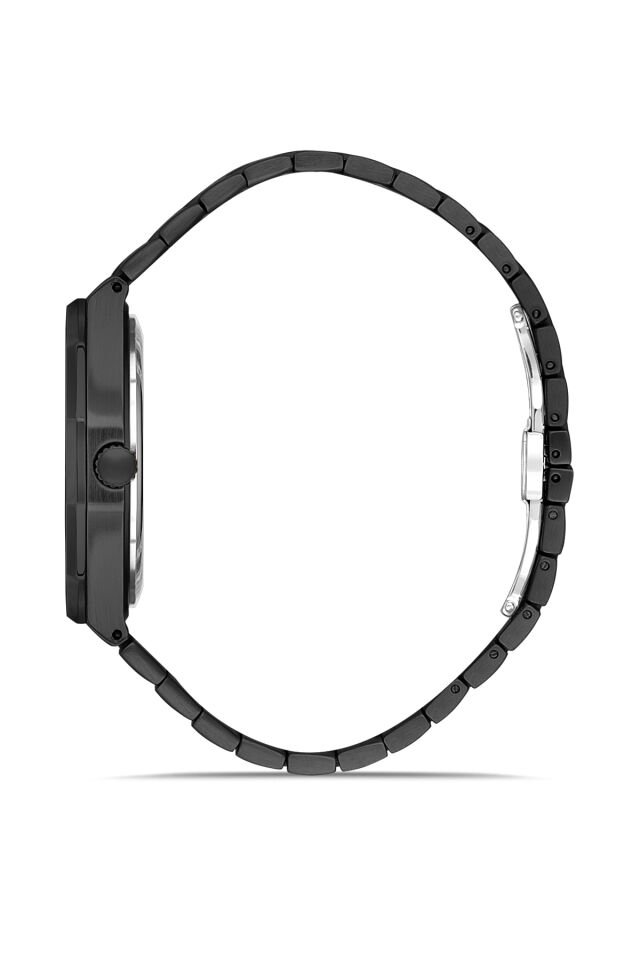 Ferro Siyah Çelik Kordon Erkek Kol Saati FM43015A-A Tüm Fonksiyonlar Aktif 3 ATM Su Geçirmez