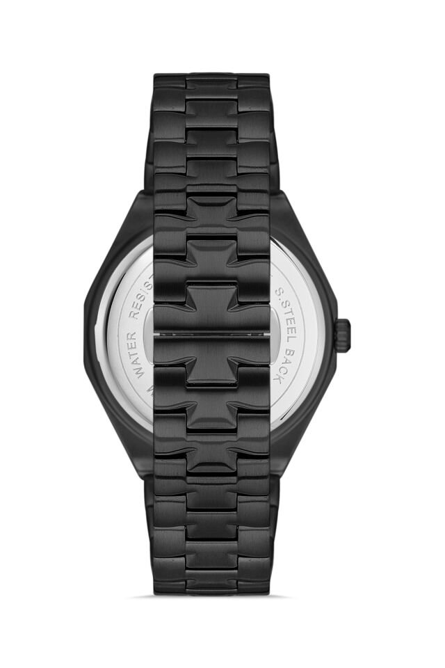 Ferro Siyah Çelik Kordon Erkek Kol Saati FM43015A-A Tüm Fonksiyonlar Aktif 3 ATM Su Geçirmez