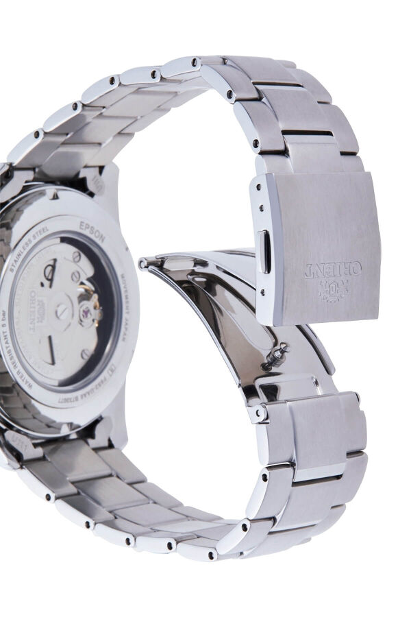 Orient Kurmalı Otomatik Çelik Gri Open Heart Safir Cam Lacivert Kadran 41 mm Erkek Kol Saati
