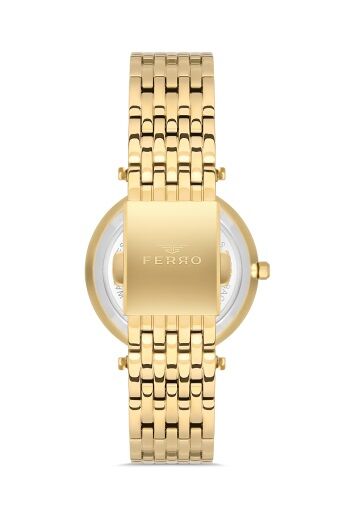 Ferro FL21449A-B4 Quartz Çelik Altın rengi 36 mm Kadın Kol Saati