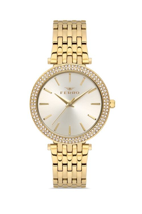 Ferro FL21449A-B4 Quartz Çelik Altın rengi 36 mm Kadın Kol Saati
