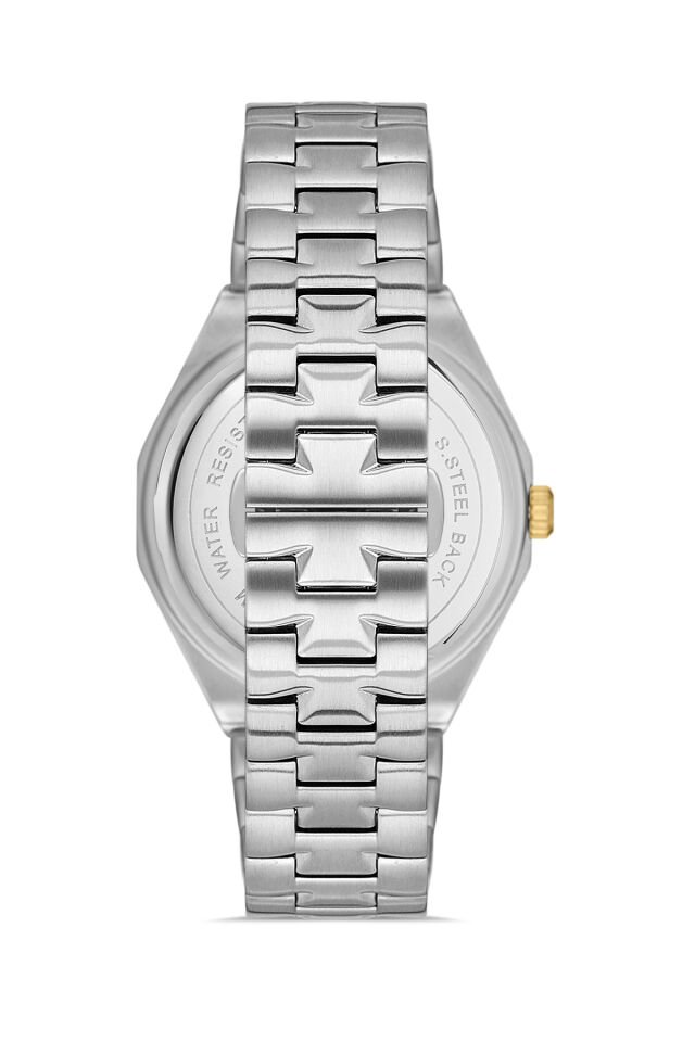 Ferro Sarı ve Gümüş Çelik Kordon Erkek Kol Saati FM43016A-A Tüm Fonksiyonlar Aktif 3 ATM Su Geçirmez