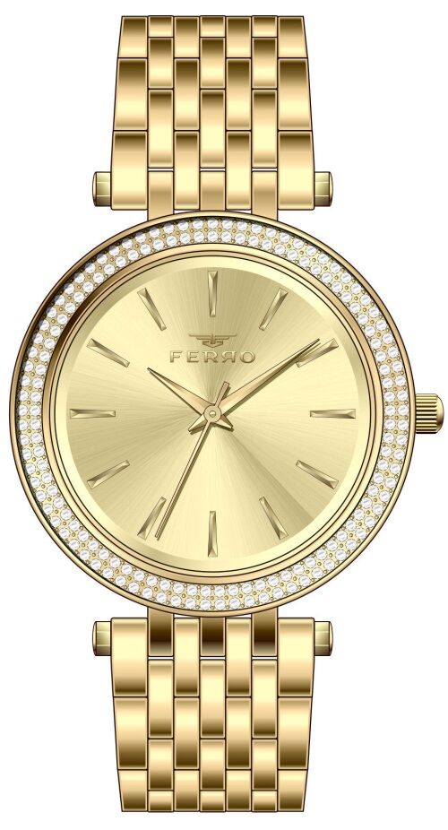 Ferro FL21449A-B4 Quartz Çelik Altın rengi 36 mm Kadın Kol Saati