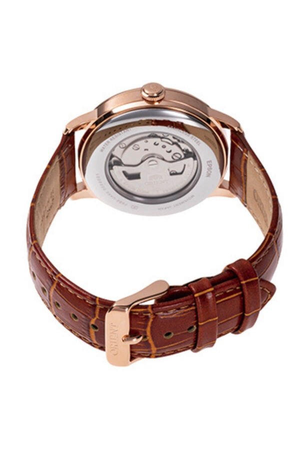 Orient Kurmalı Otomatik Deri Kahverengi Beyaz Kadran Sun&Moon 42 mm Erkek Kol Saati