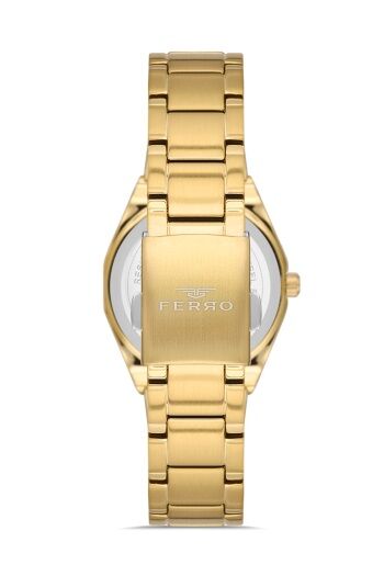 Ferro FL40134A-B Quartz Çelik Altın Rengi 30 mm Kadın Kol Saati
