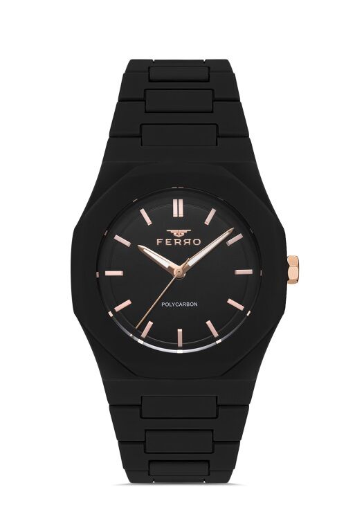 Ferro Siyah Silikon Kordon Erkek Kol Saati F11400D-G4