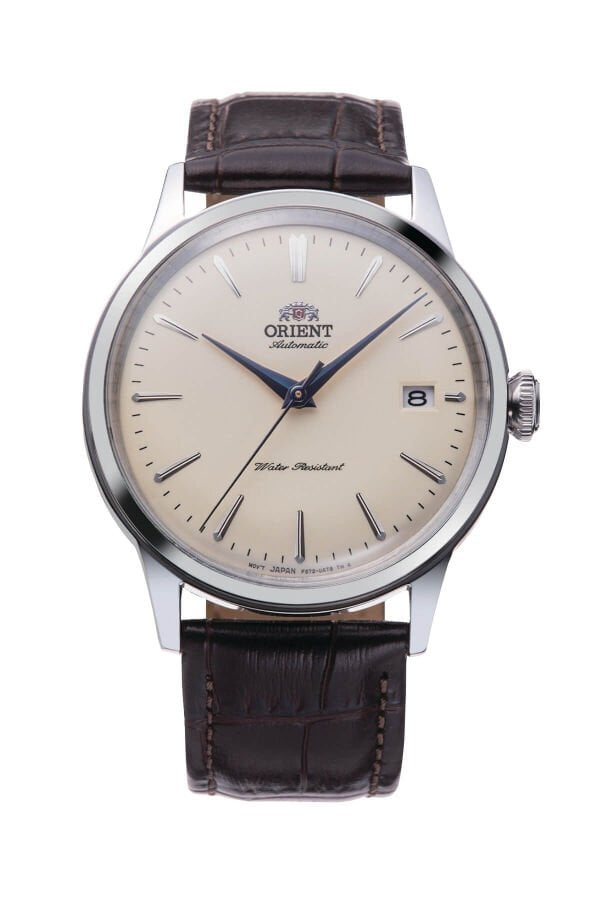 Orient Kurmalı Otomatik Deri Kahverengi Kristal Cam 38 mm Erkek Kol Saati