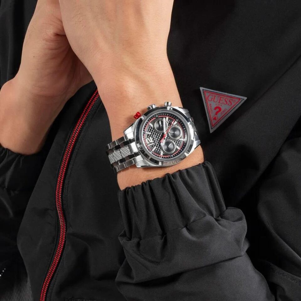 Guess GUGW0714G1 Quartz Çelik Gri Siyah Kadran 44 mm Erkek Kol Saati