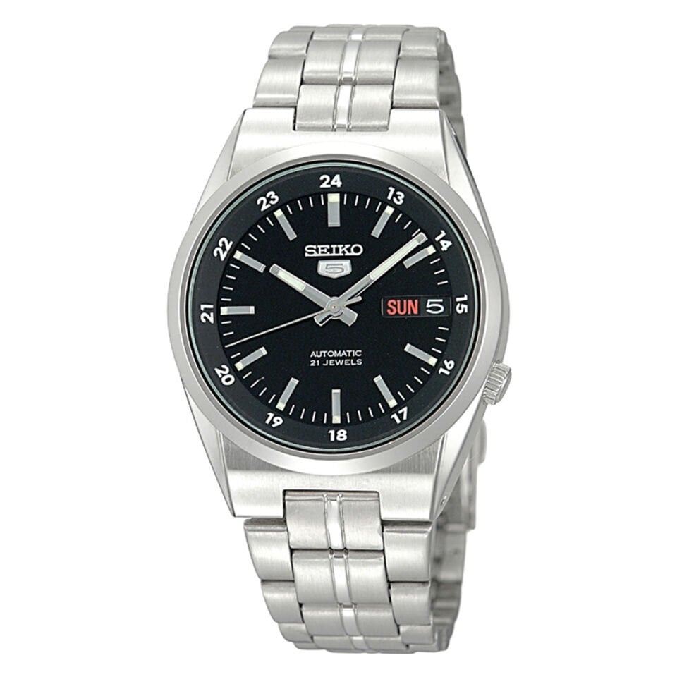 Seiko 5 Japan SNK567J1 Otomatik Gri Çelik Siyah Kadran 39 mm Erkek Kol Saati