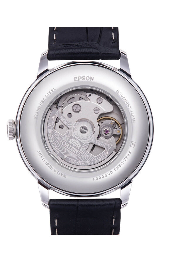 Orient Kurmalı Otomatik Deri Siyah Beyaz Kadran Sun&Moon 42 mm Erkek Kol Saati