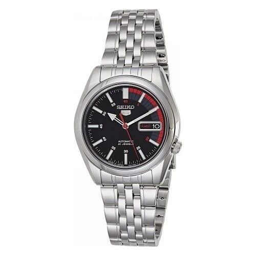 Seiko 5 Japan SNK375J1 36 mm Gri Çelik Otomatik Şeffaf Arka Kapaklı Erkek Kol Saati