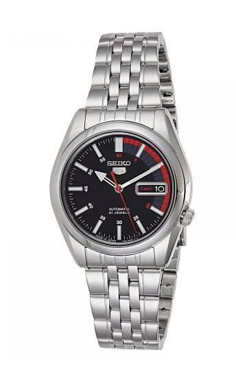 Seiko 5 Japan SNK375J1 36 mm Gri Çelik Otomatik Şeffaf Arka Kapaklı Erkek Kol Saati