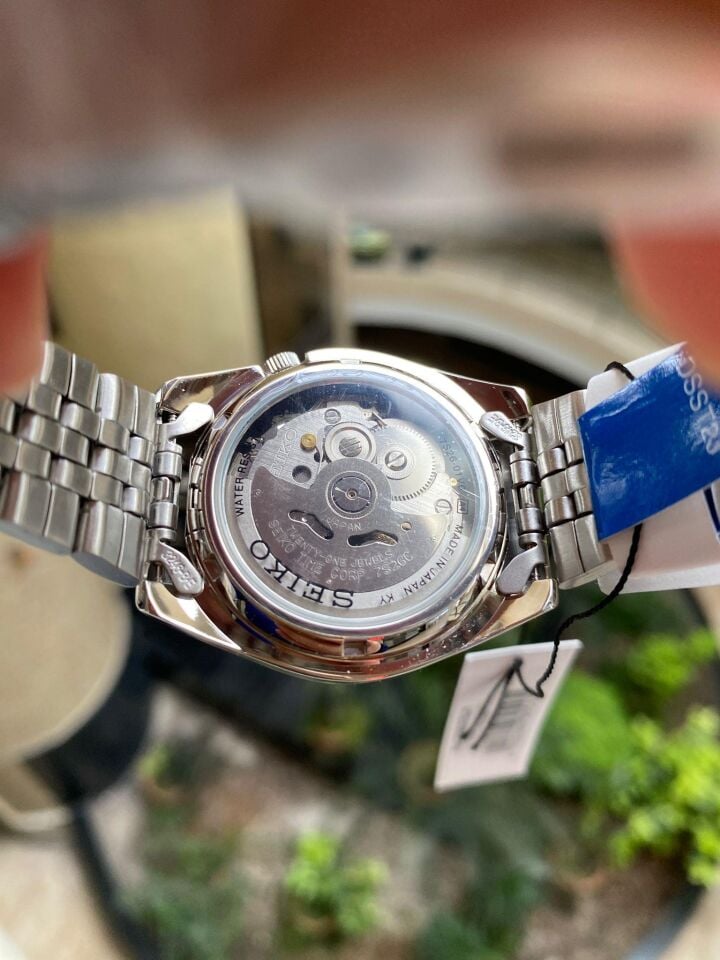 Seiko 5 Japan SNK375J1 36 mm Gri Çelik Otomatik Şeffaf Arka Kapaklı Erkek Kol Saati