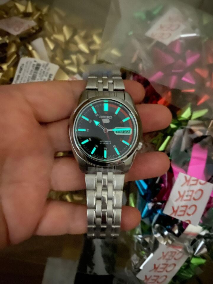 Seiko 5 Japan SNK375J1 36 mm Gri Çelik Otomatik Şeffaf Arka Kapaklı Erkek Kol Saati